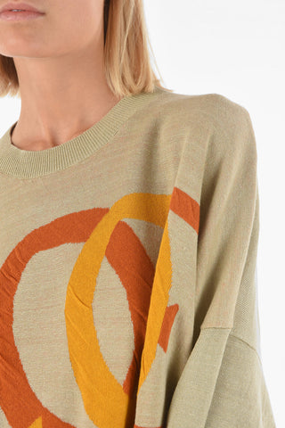 Jacquard Flax Blend ARENA Crew-Neck Sweater