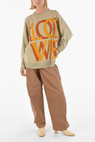 Jacquard Flax Blend ARENA Crew-Neck Sweater