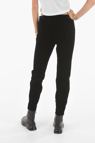 Pantaloni in Ciniglia con Zip Alle Caviglie