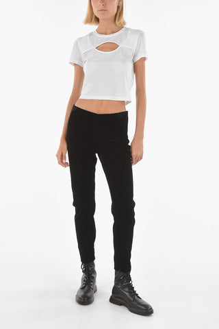 Pantaloni in Ciniglia con Zip Alle Caviglie