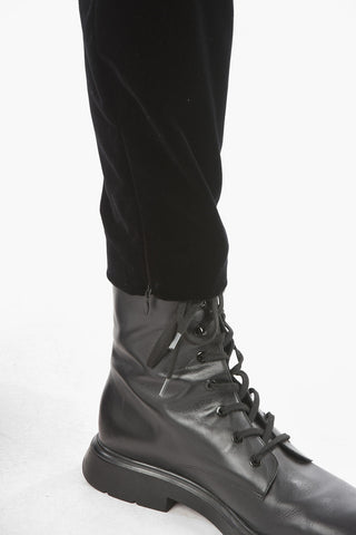 Pantaloni in Ciniglia con Zip Alle Caviglie