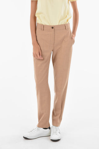 Regular Waist Wool 2 Pockets Pants