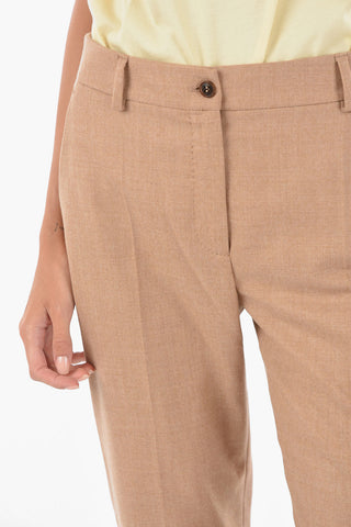 Regular Waist Wool 2 Pockets Pants