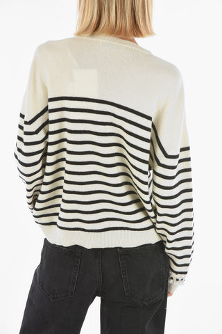 Virgin Wool Awning Striped Crew-neck Sweater