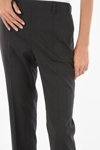 Virgin Wool Stretch 4 Pockets Cropped Pants