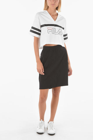 Side Logo Band MAHA Stretch Cotton Skirt