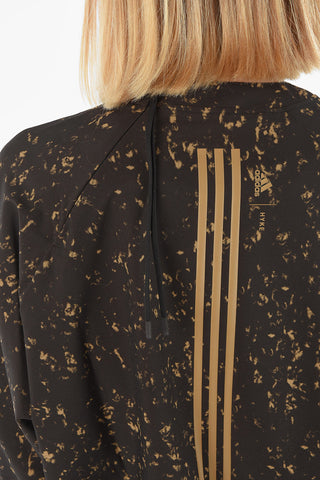 HYKE Crew Neck Technical Fabric Sweatshirt with Side Zips