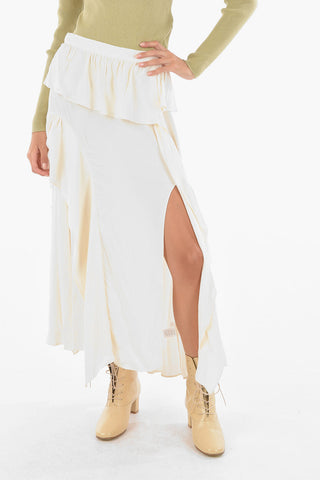 split-front hem FRANS layered skirt