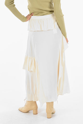 split-front hem FRANS layered skirt