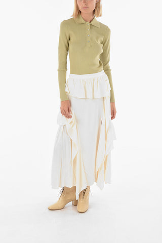 split-front hem FRANS layered skirt