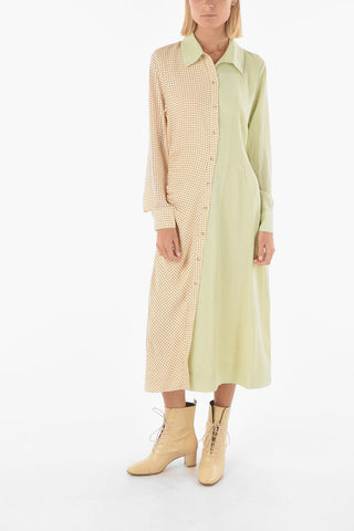 Two Tone PEPPO Gingham Shirt Dress 
