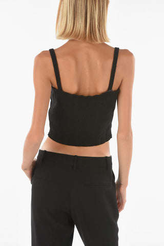 set cardigan e crop top a tinta unita