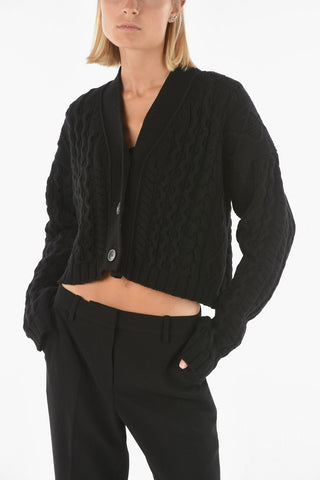 set cardigan e crop top a tinta unita
