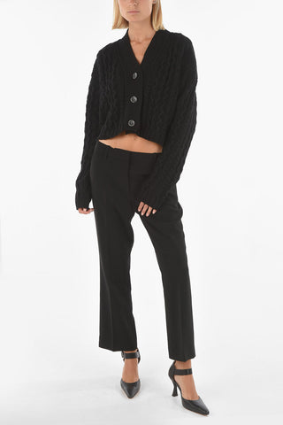 set cardigan e crop top a tinta unita