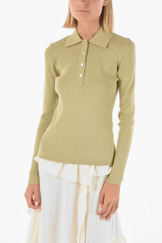 organic cotton ribbed EVERLY polo shirt