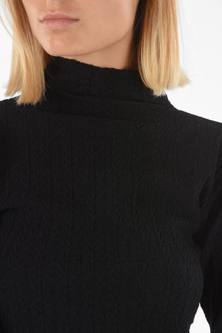 Turtleneck Jacquard Fabric Top