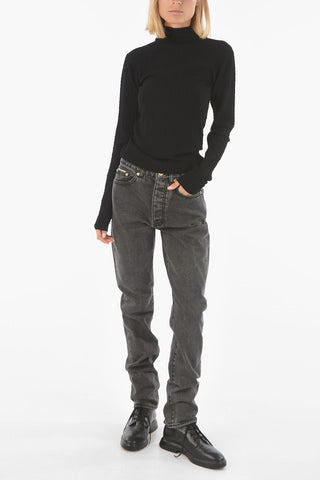 Turtleneck Jacquard Fabric Top