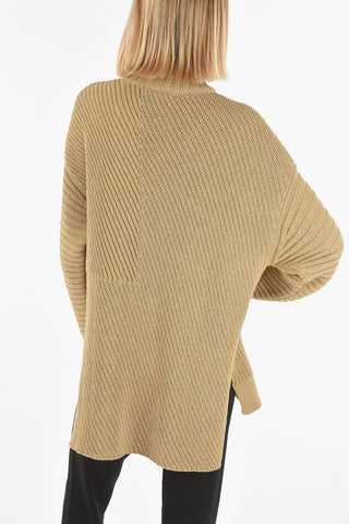 Ribbed Lurex Oversized CHAKIYA Turtleneck Sweater
