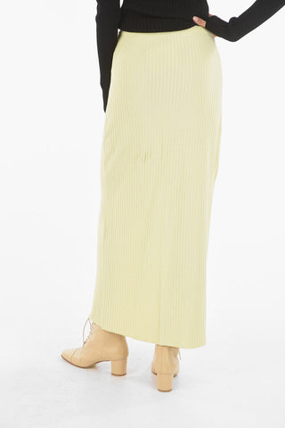 Knitted ECOLE Maxi Wrap Skirt with Split-Front Hem