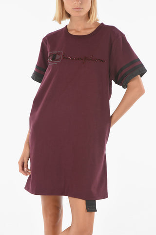 CHAMPION 2-Pocket Tee Dress with Sequin Logo