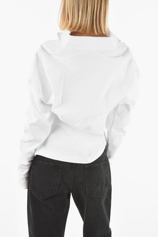 Cotton 4 Buttons Asymmetrical Polo Shirt