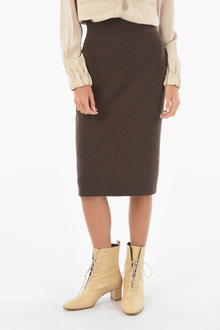 Cashmere Pencil Longuette Skirt