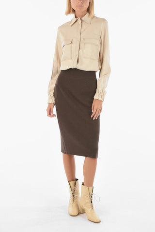 Cashmere Pencil Longuette Skirt