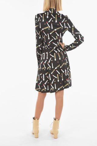VVB All Over Lipstick Printed Twill POLY Shirtdress