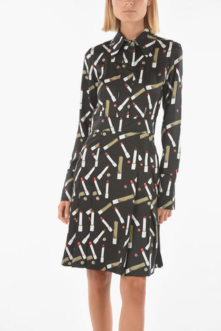 VVB All Over Lipstick Printed Twill POLY Shirtdress
