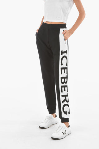 Contrasting Logoed Knitted Joggers