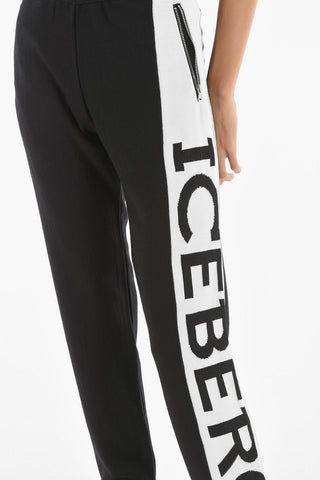 Contrasting Logoed Knitted Joggers