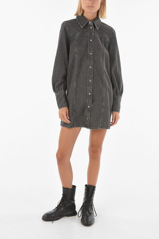 Snap Buttons Denim PROGRAM Mini Shirtdress