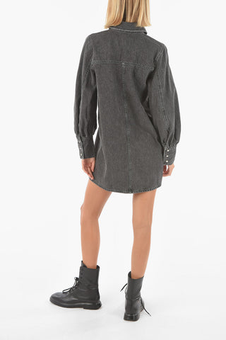 Snap Buttons Denim PROGRAM Mini Shirtdress