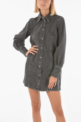 Snap Buttons Denim PROGRAM Mini Shirtdress