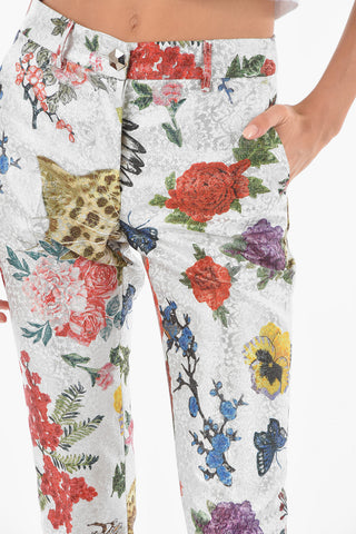 COUTURE floral printed I WANNA MAKE IT lurex pants