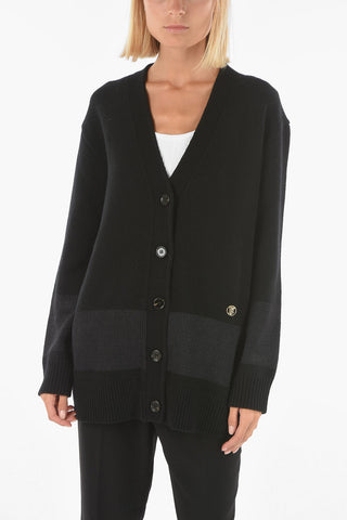 golden detail v-neck cardigan