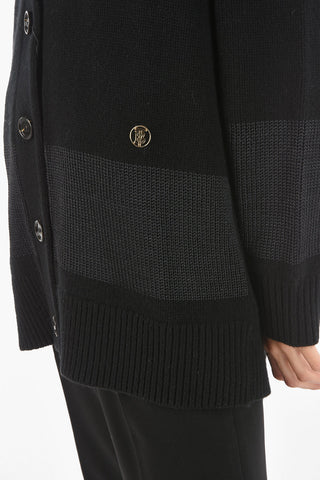 golden detail v-neck cardigan