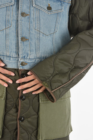Quilted W-SHAYL Jacket with Denim Details