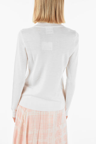 BOUTIQUE front embroidered virgin wool turtle-neck sweater