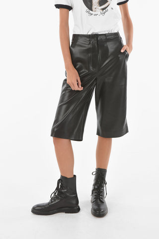 Pantaloni TAZU Gaucho in Ecopelle A Vita Alta