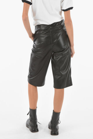 Pantaloni TAZU Gaucho in Ecopelle A Vita Alta