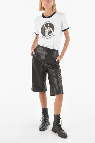 Pantaloni TAZU Gaucho in Ecopelle A Vita Alta