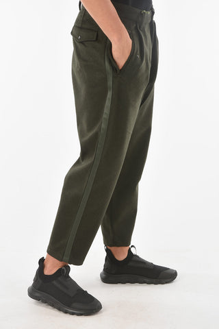 EMPORIO RECYCLED 4 Pocket Wool Blend Pants with Side Bands