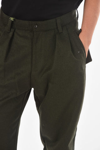 EMPORIO RECYCLED 4 Pocket Wool Blend Pants with Side Bands