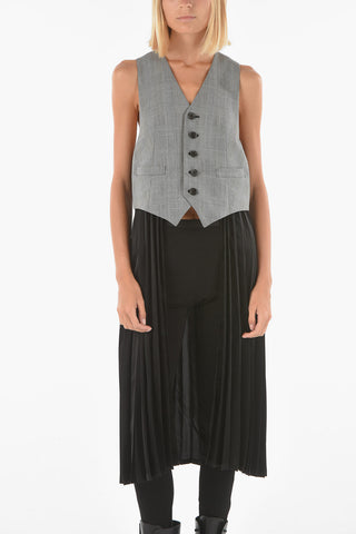 NOIR KEI NINOMIYA  Woll Pleated Maxi Vest