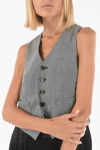 NOIR KEI NINOMIYA  Woll Pleated Maxi Vest