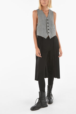 NOIR KEI NINOMIYA  Woll Pleated Maxi Vest