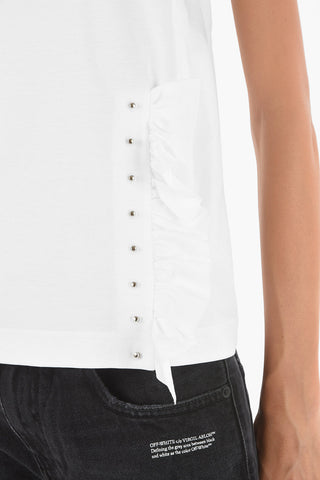NOIR KEI NINOMIYA t-shirt girocollo con dettagli ruffle