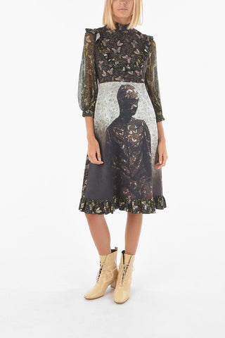 JUN TAKAHASHI Vestito Ruffle Stampato All Over