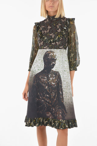 JUN TAKAHASHI Vestito Ruffle Stampato All Over